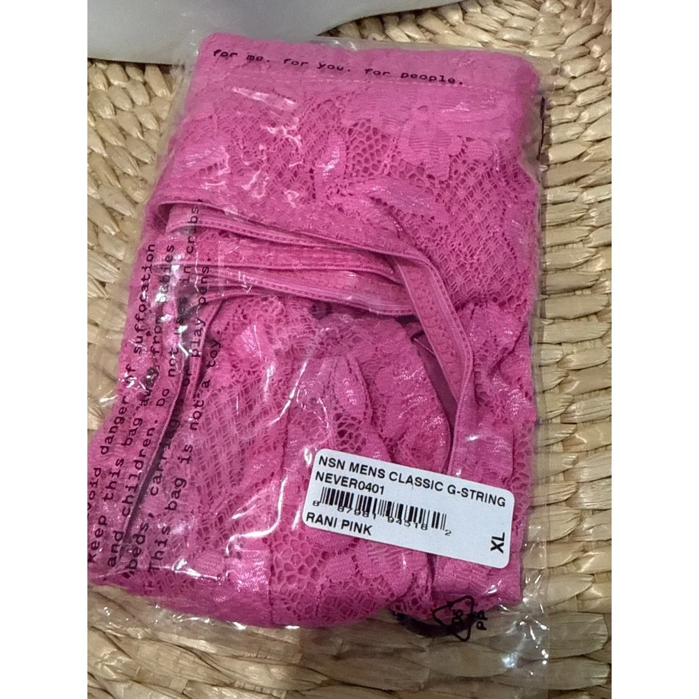 Cosabella Never Say Never Men's Classic G-String Rani Pink XL NWT